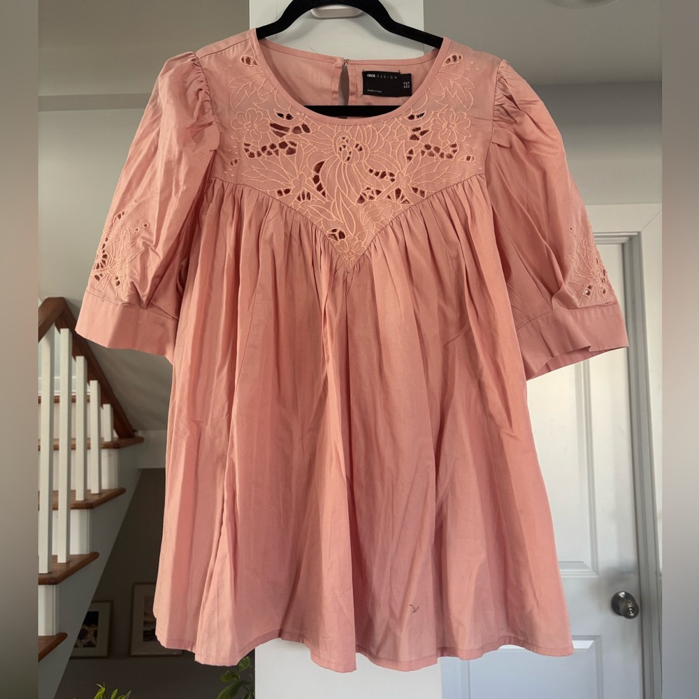 ASOS Pink Embroidered Blouse